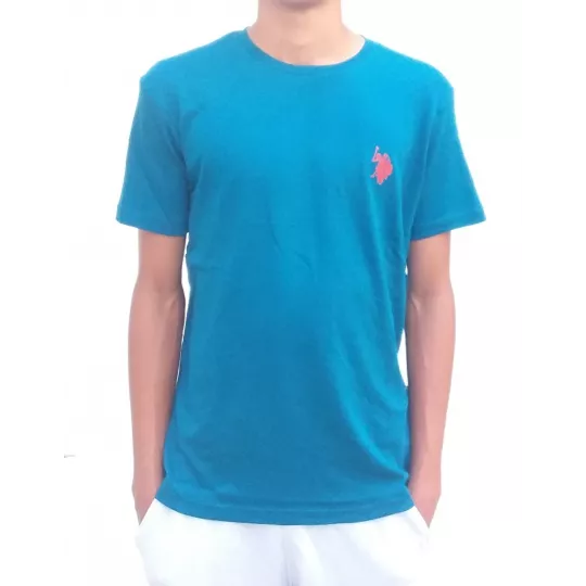 Tee Shirt Uni US POLO 100% Coton du S au XL Couleur Bleu Persan Principale