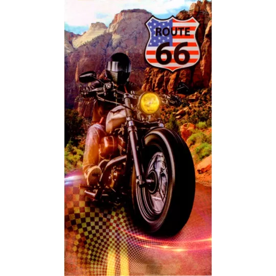 Grande Serviette De Plage Drap De Bain Microfibres Moto Route 66 Principale